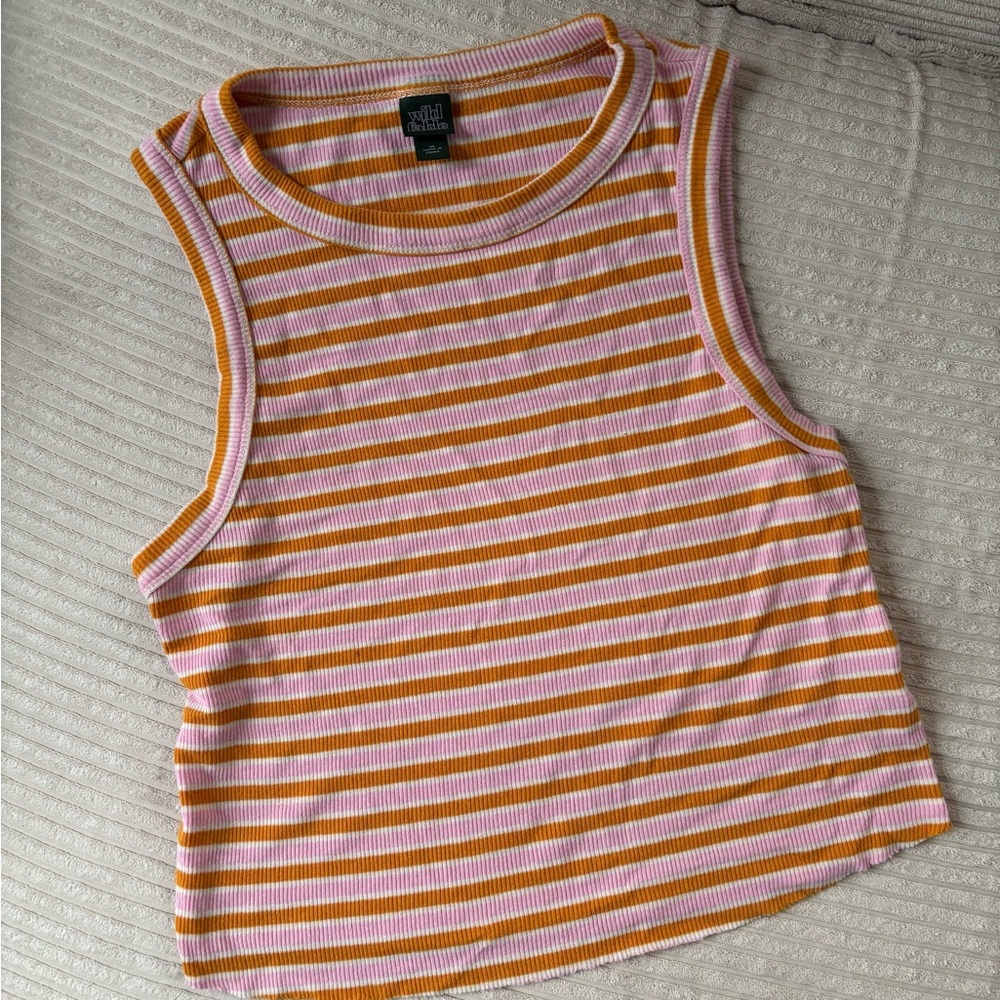 Wild Fable Pink and Orange Striped Tee